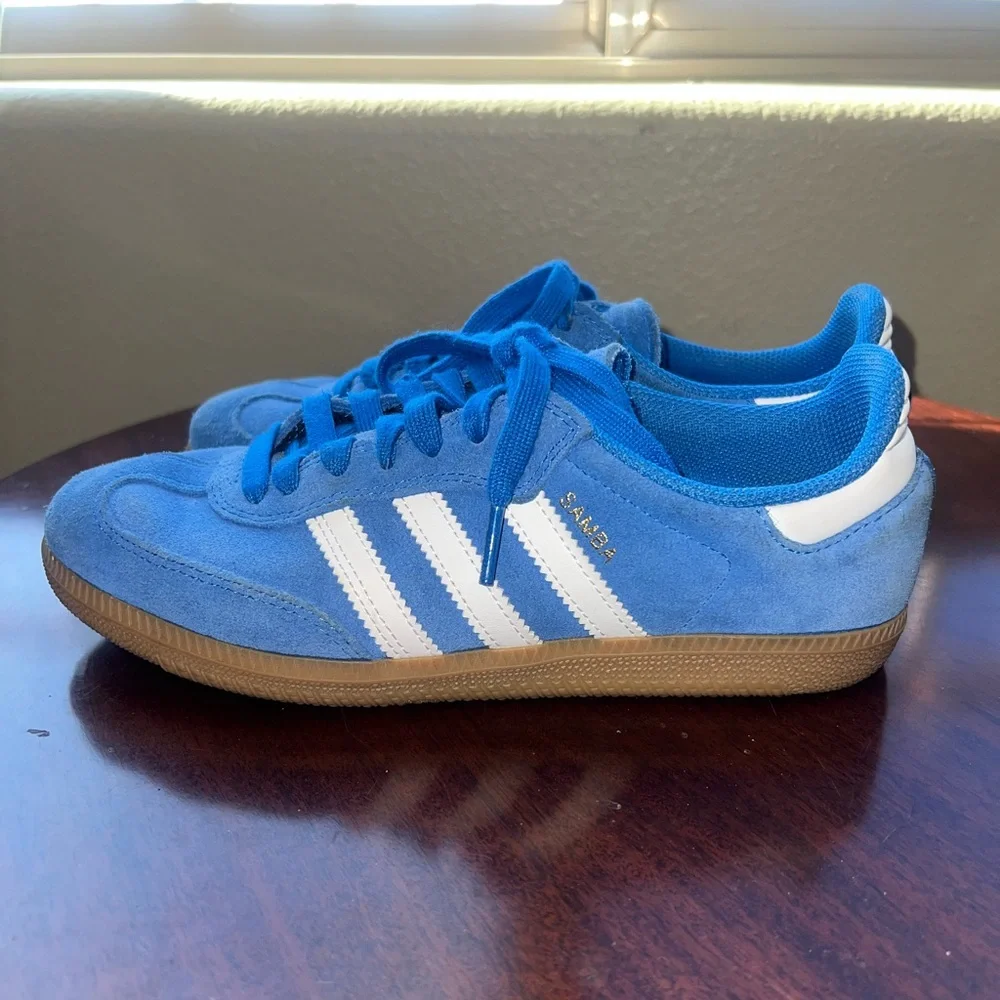 adidas Samba ADV Bluebird, White & Gum Skate Shoes - Picture 8 of 12
